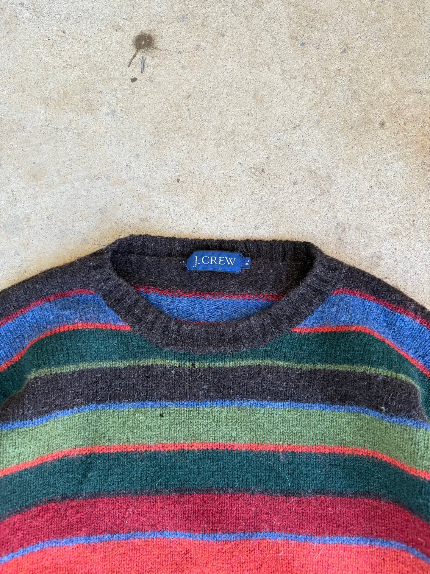 Vintage J.Crew Wool Striped Sweater - XL