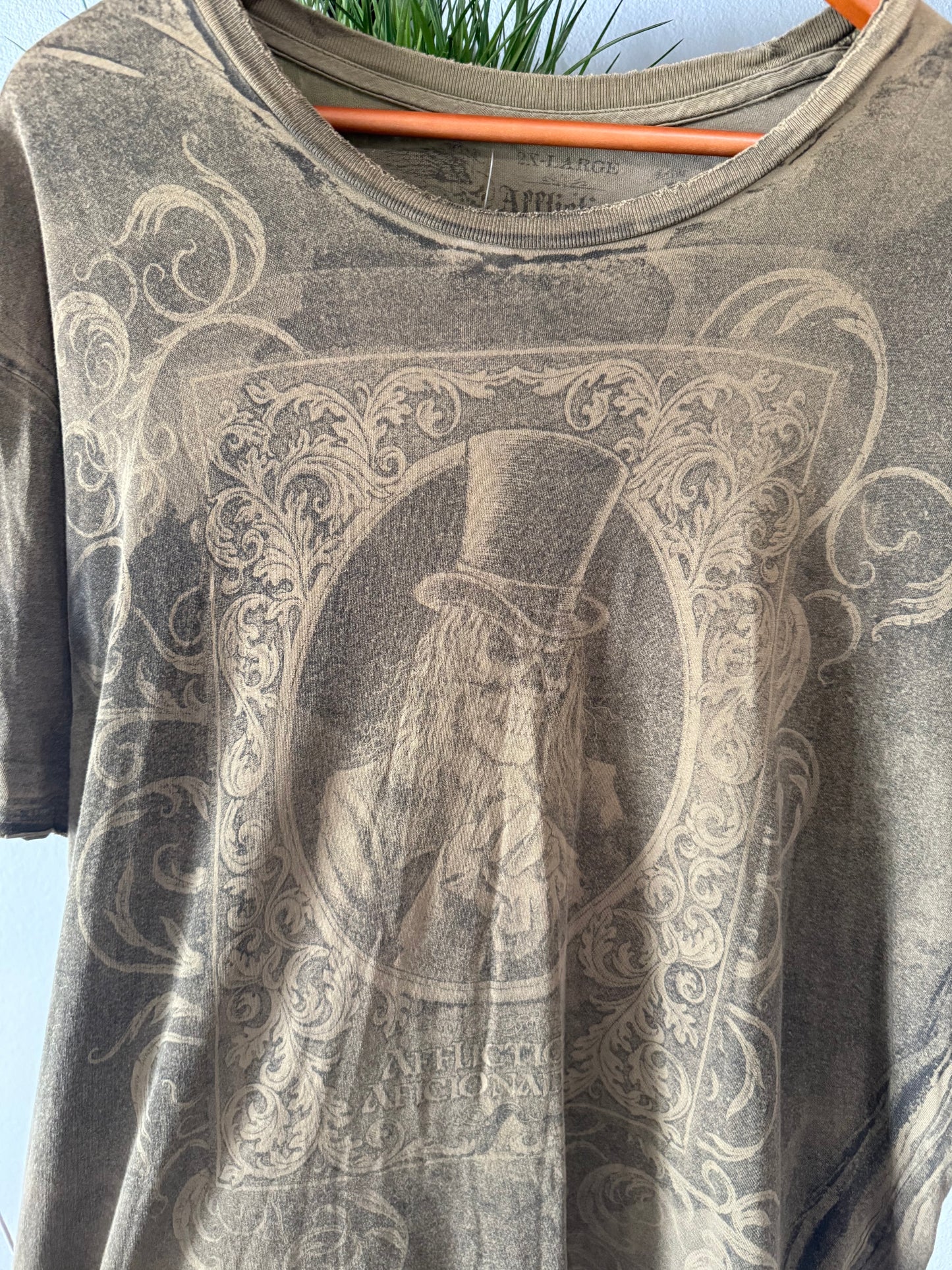 Y2K Affliction AOP Skeleton Grunge Tee - XXL