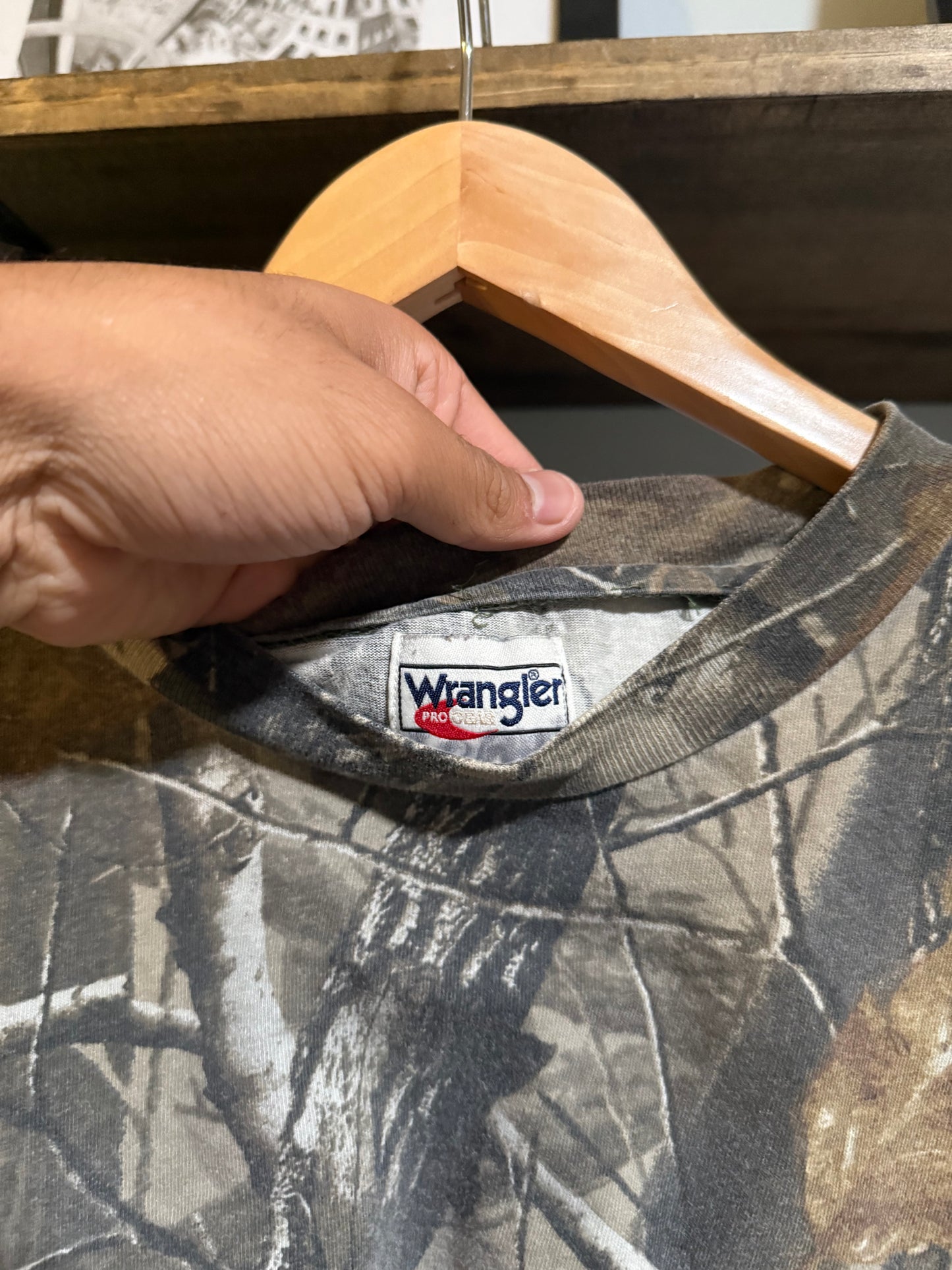 Vtg Y2K Wrangler Camo Tee - XL