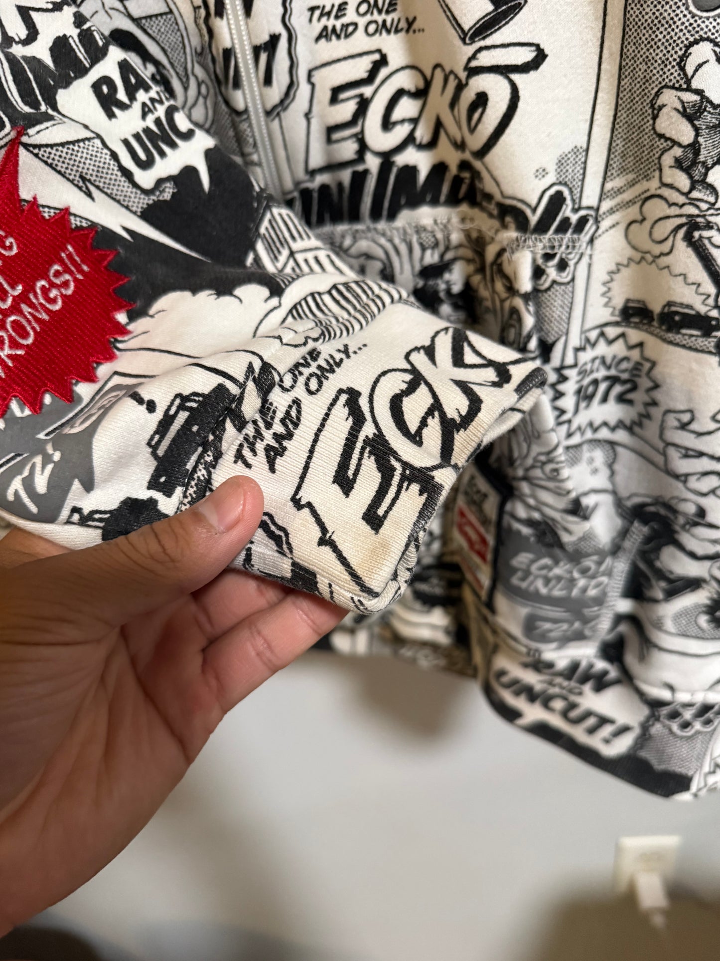 Ecko Unlimited Comic Strip Graphic Art All Over Hoodie - L