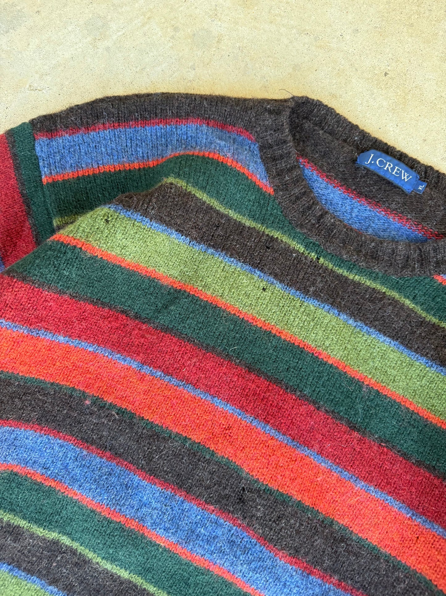 Vintage J.Crew Wool Striped Sweater - XL