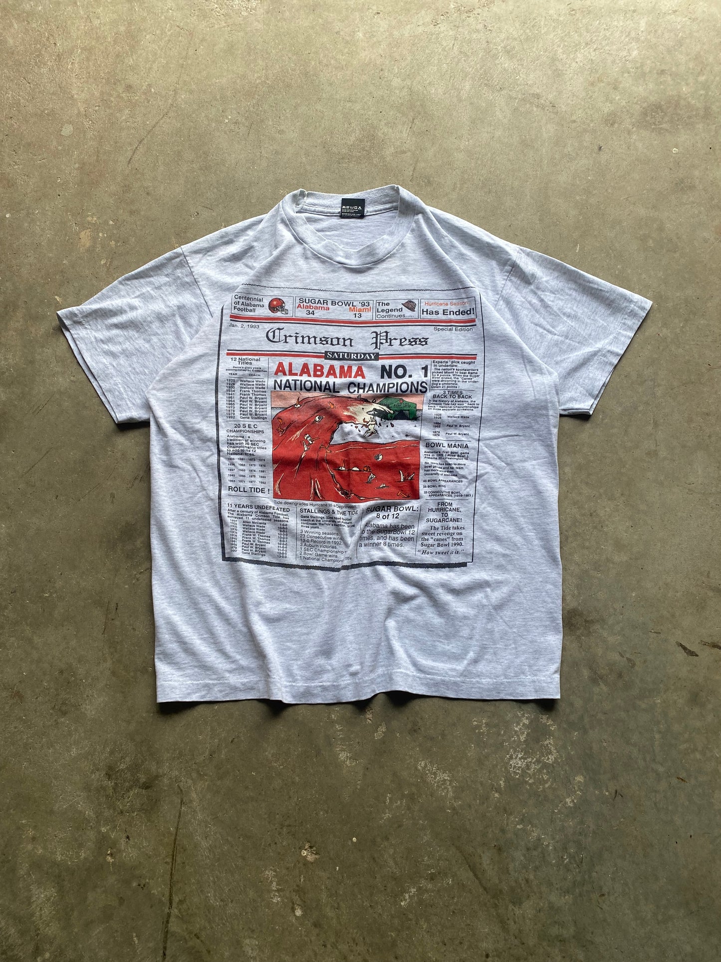 Alabama Newspaper Tee - XL