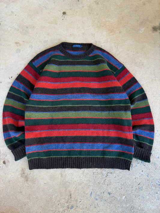 Vintage J.Crew Wool Striped Sweater - XL