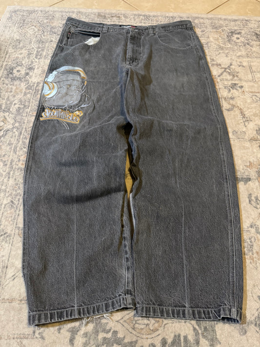 Y2K Baggy *rare* Southpole DJ Embroidered Denim Skate Jeans grunge - 42x30