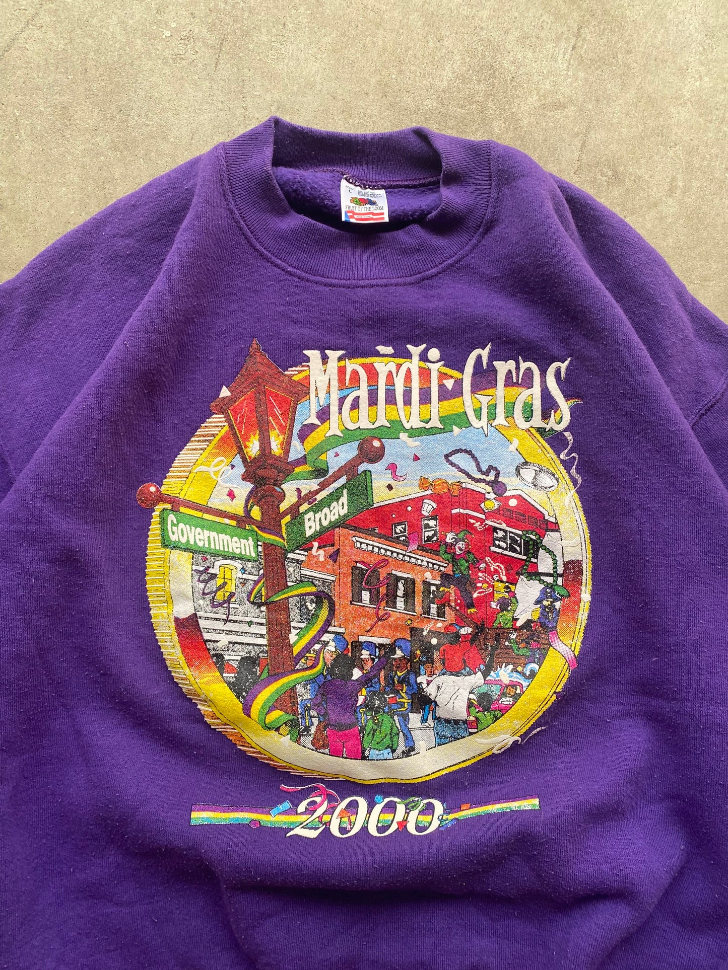 Mardi Gras Crewneck - L