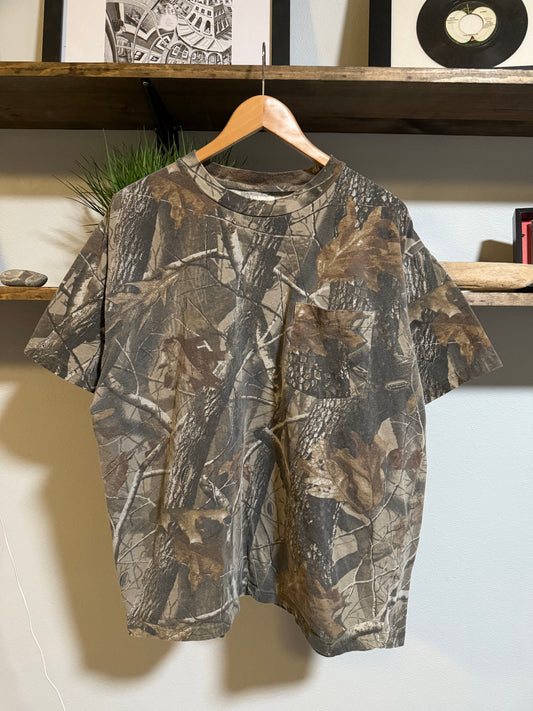 Vtg Y2K Wrangler Camo Tee - XL