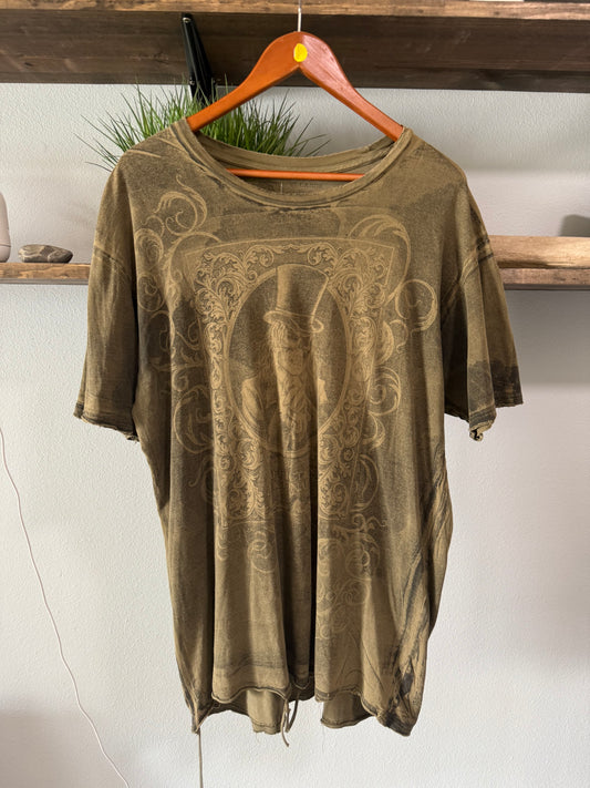 Y2K Affliction AOP Skeleton Grunge Tee - XXL