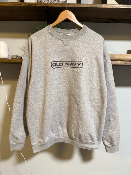 Vtg Y2K Old navy grey Crewneck - XL