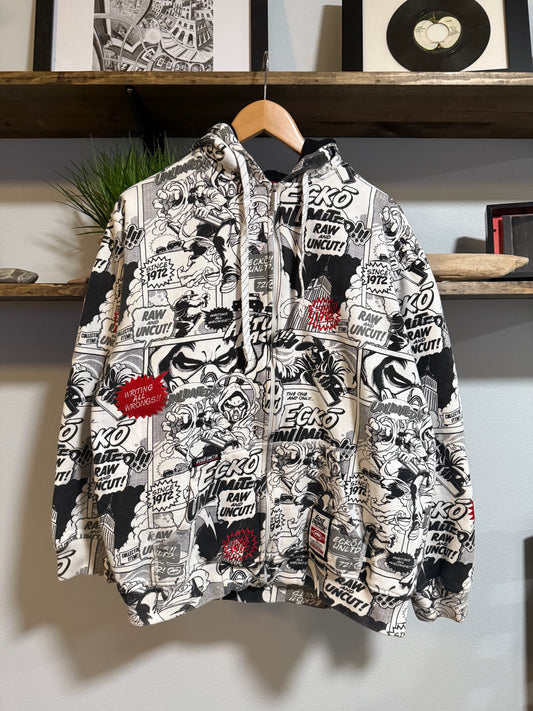 Ecko Unlimited Comic Strip Graphic Art All Over Hoodie - L