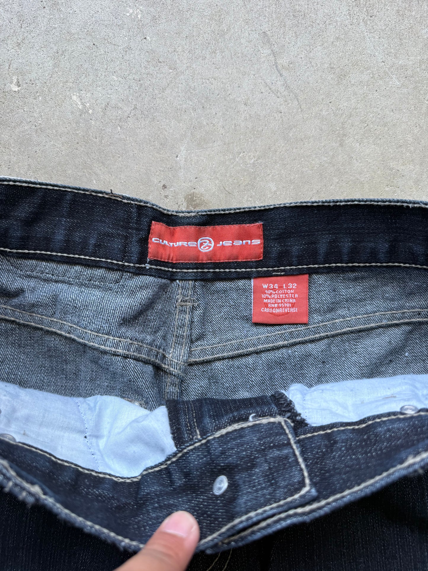 Y2K Culture Baggy Jeans - 34x32