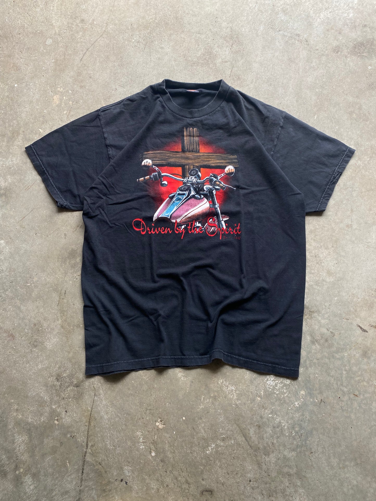 Vintage Harley Cross Tee - XL