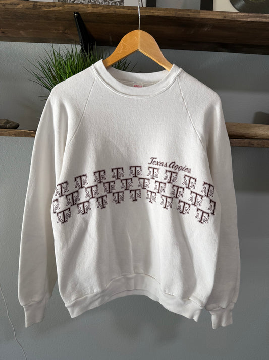 Vintage 80’s Texas A&M Aggies Wrap around Crewneck - XL