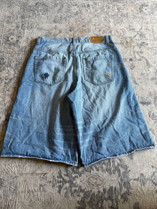 Y2K RocaWear Baggy light washed embroidered Jean shorts - 36x14