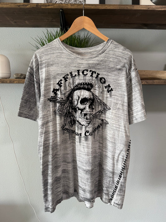 Y2K Affliction Skull Grunge Tee - XXL