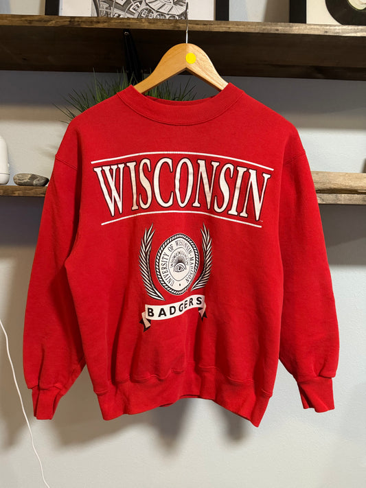 Vtg Wisconsin Badgers College Crewneck - M