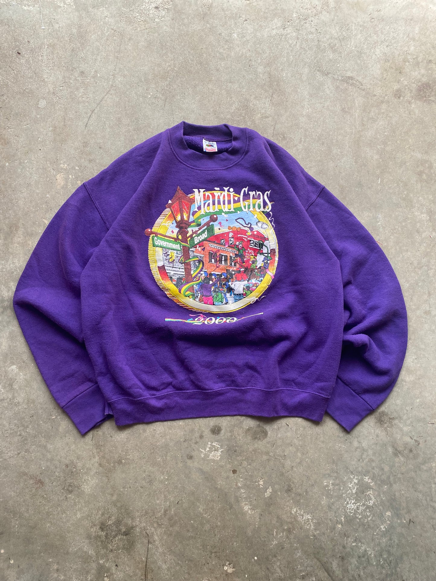 Mardi Gras Crewneck - L